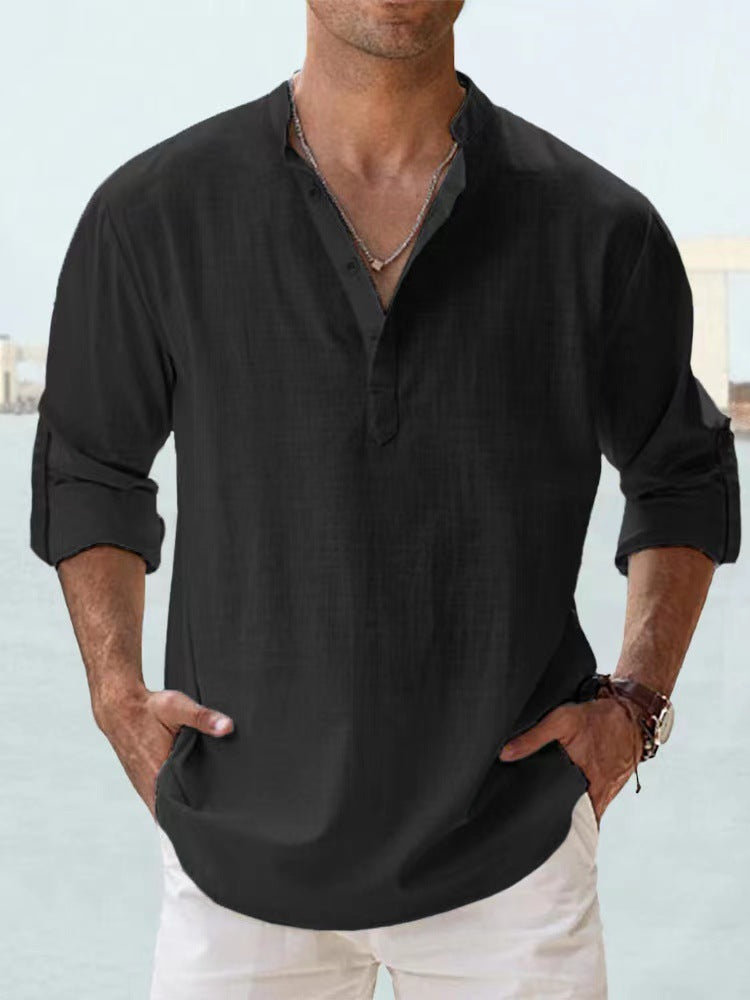 WILLIAM | Linnen Look Heren Shirt – Lichtgewicht Casual Overhemd Voor Zomer
