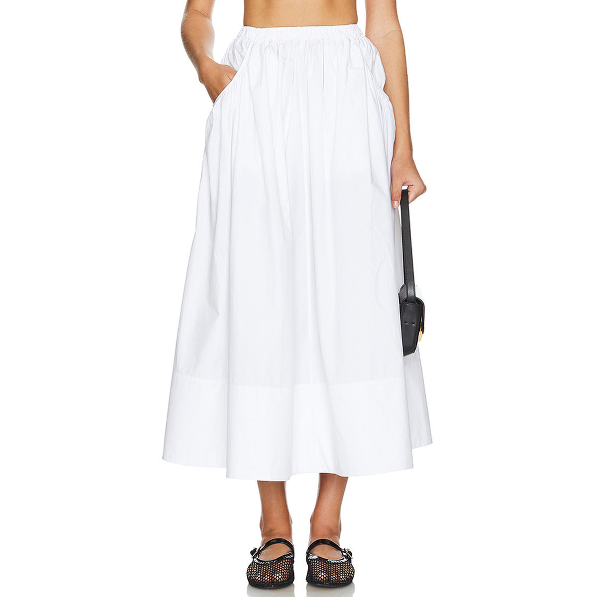 ELINE | Midi Rok – Luchtige A-lijn Rok met Stretch Tailleband