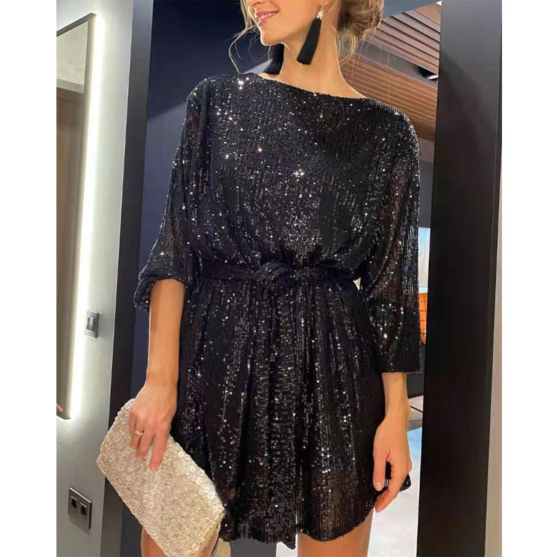 CARICE | Paillettenjurk Dames – Feestelijke Glitterjurk met Elegante Pasvorm in Diverse Kleuren