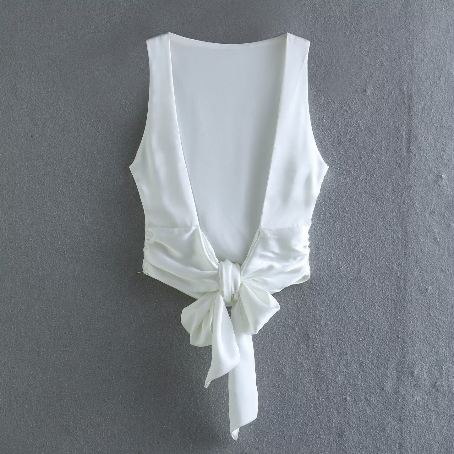 WILLEMIJN | Mouwloze Top Dames – Elegante Top met Strik op de Rug