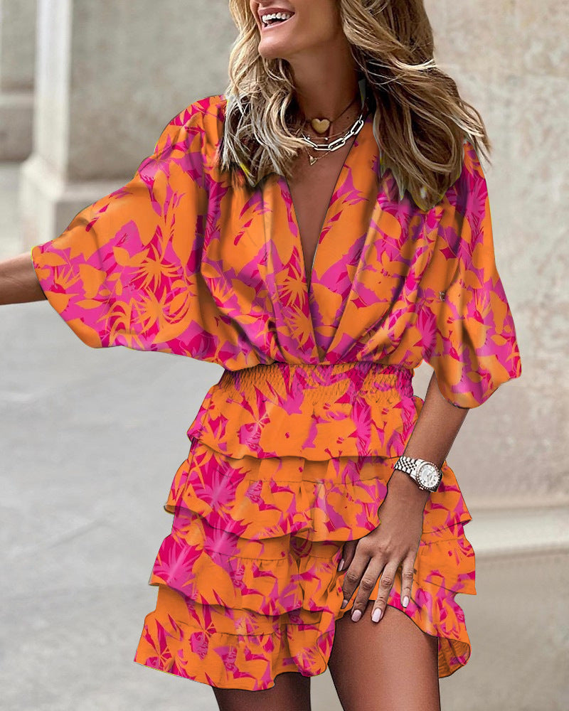 SOFIE | Zomerse Jurk met Tropische Print – Vrouwelijk, Fris en Flatterend