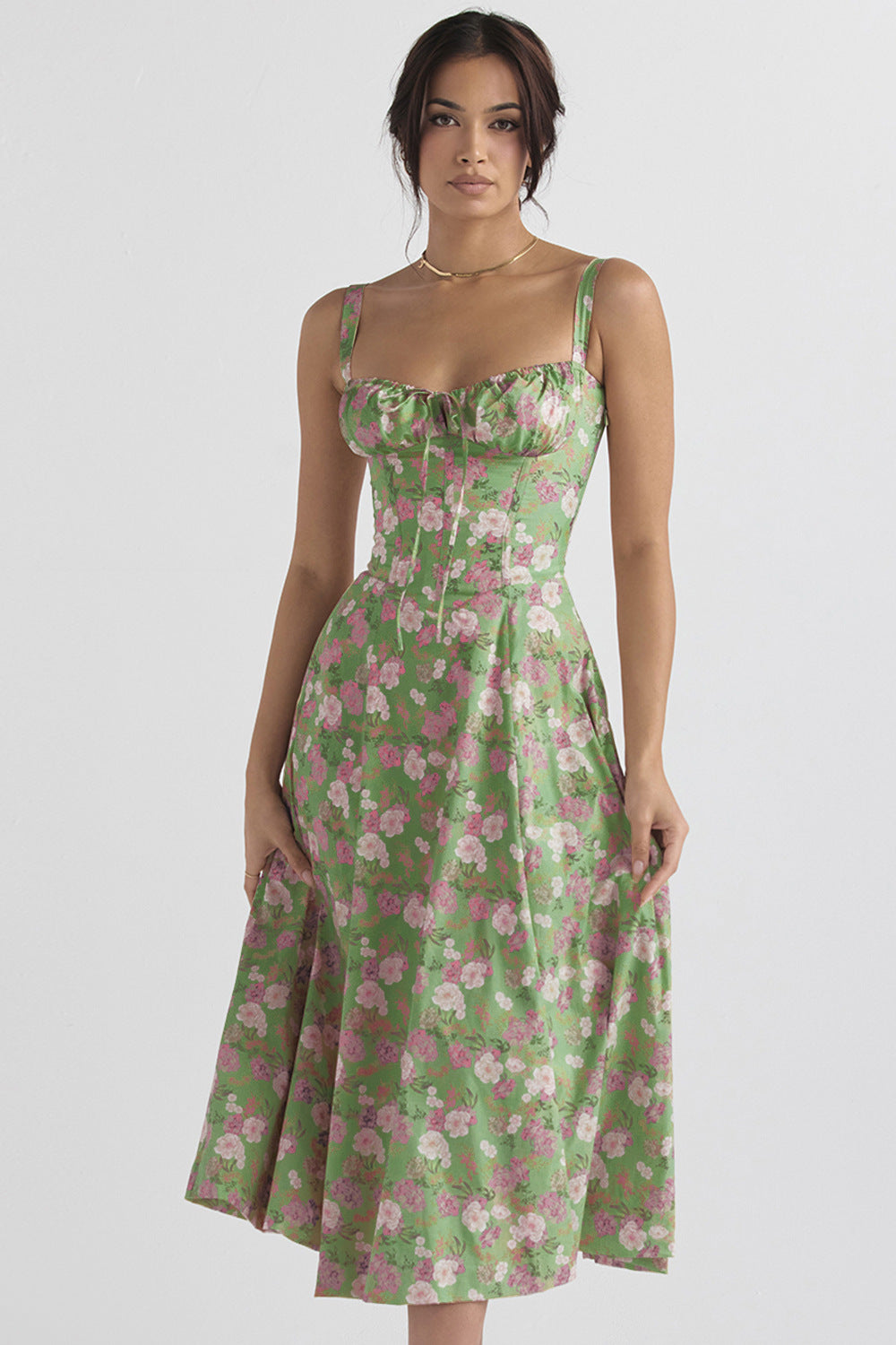 SOPHIE | Elegante Zomerjurk voor Dames met Gestruinde Top en Vloeiende Pasvorm