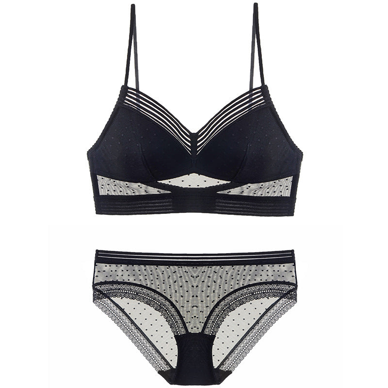 MARLOES |Transparante Lingerieset – Mesh Bralette & Slip met Modern Design (S t/m XL)