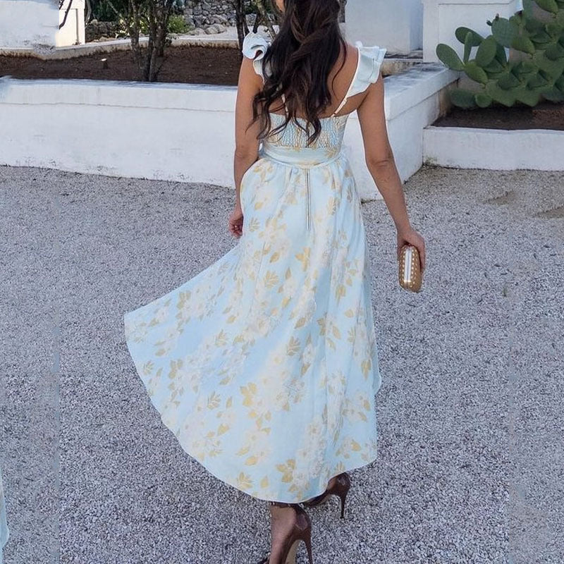 SASCHA | Romantische Zomerjurk met Ruches en Taille Strik
