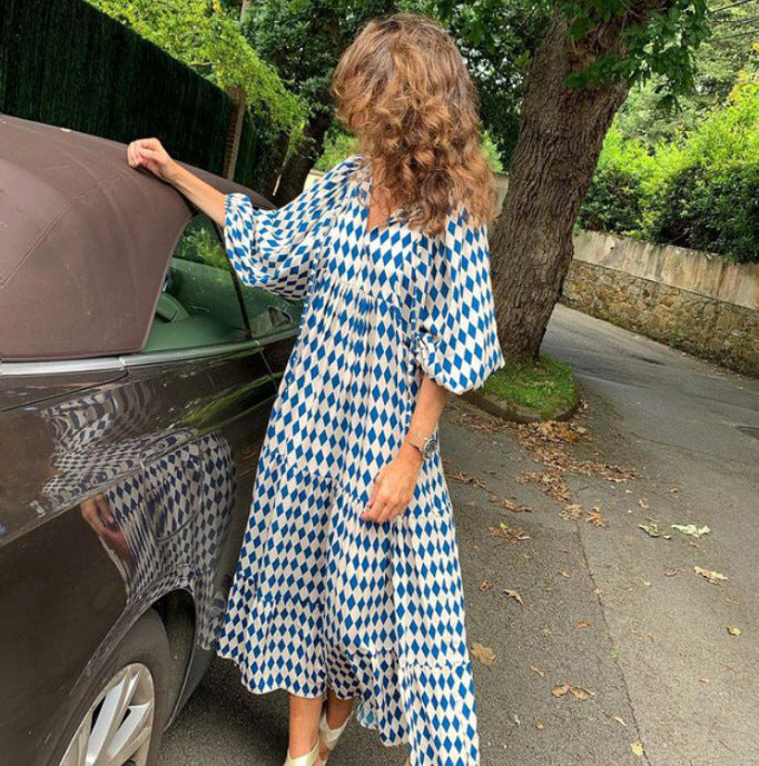 BOHO FIESTA | Maxi Jurk Dames met Print – Luchtige Zomerjurk in Bohemian Stijl