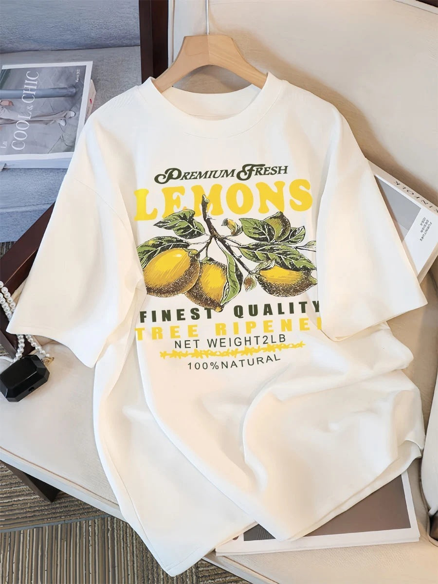 DOMINIQUE | Unisex T-shirt met Citroenprint – Comfort & Stijl voor Iedereen