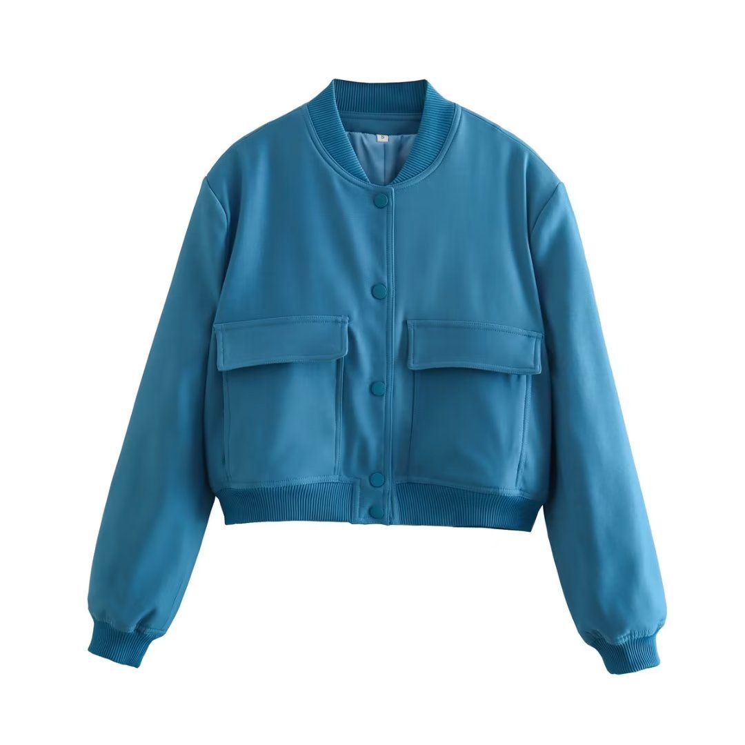 PAULIEN | Cropped Bomberjack Dames – met Drukknoopsluiting