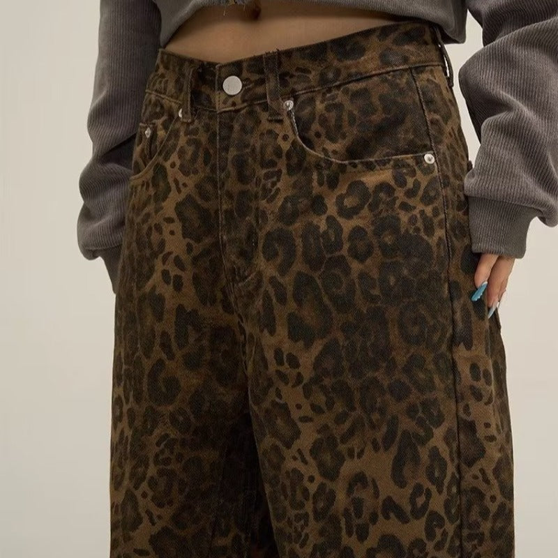 FAUVE | Statement Piece Alert: Leopard Print Wide-Leg Jeans