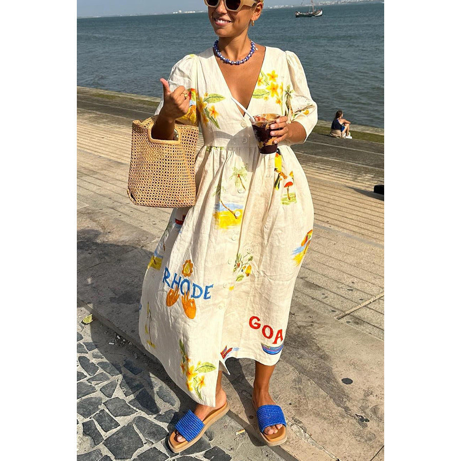 KATJA | Zomerse Luchtige Jurk voor Dames met print