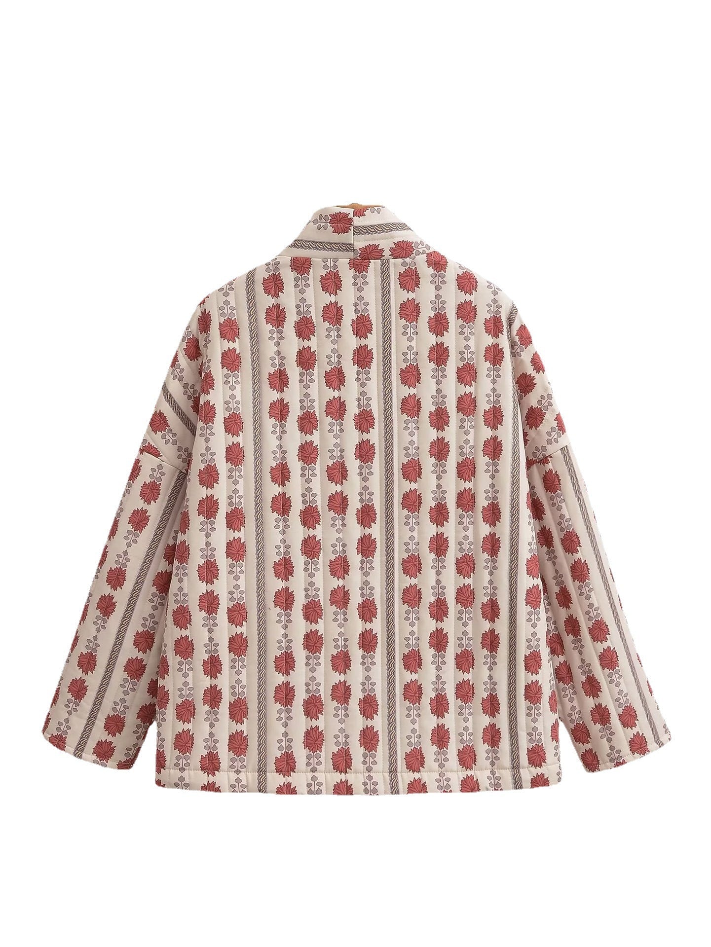 NANOU | Boho Kimono Blazer – Katoenen Printjack met Plantenmotief