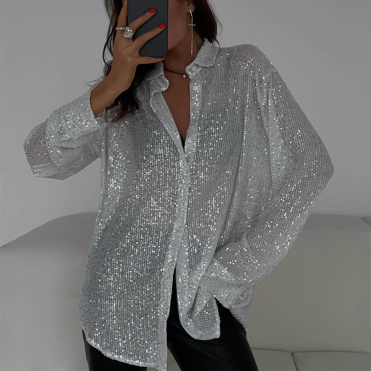 ZOYA | Glitter Blouse met Pailletten – Partyproof & Chic