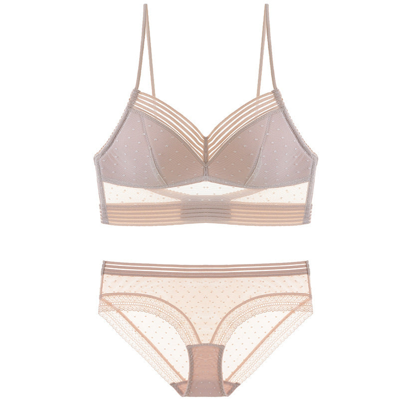 MARLOES |Transparante Lingerieset – Mesh Bralette & Slip met Modern Design (S t/m XL)