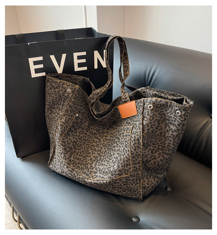 JULA | Leopard Shopper Tas XL – Grote Panterprint Totebag voor Dames