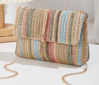 VIVIAN | Rainbow Chic Clutch – Vrolijke Elegantie met Gouden Details