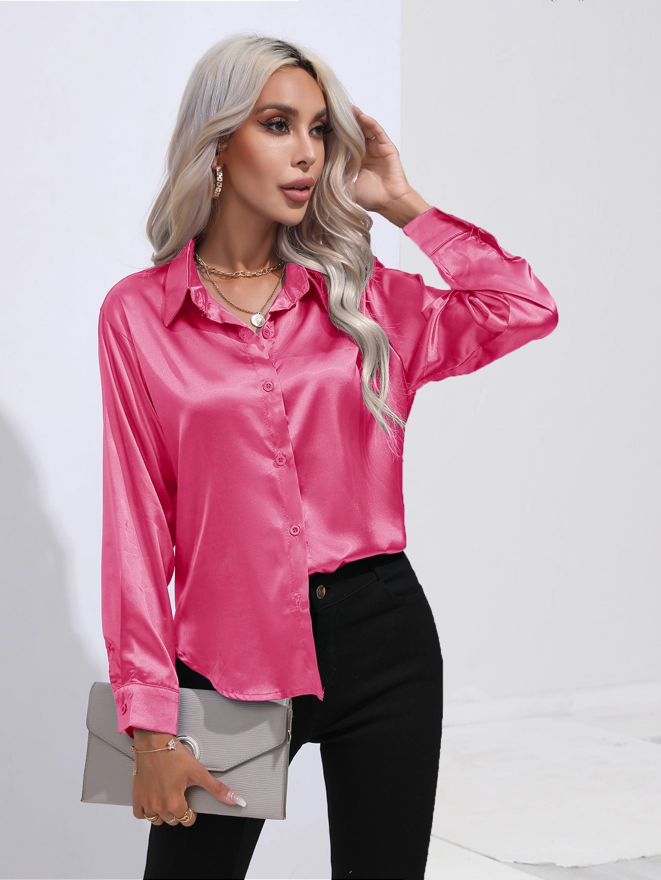 SYLVIA | Zijdezachte Satijnen Blouse – Tijdloos Chic met een Luxe Glans