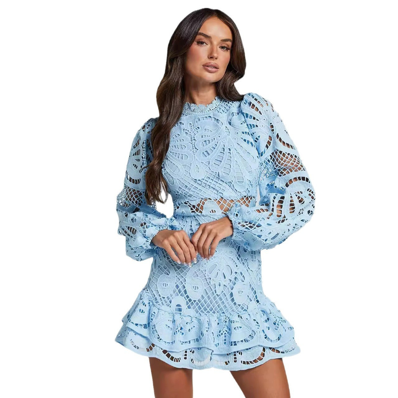 AMINA | Luxe Kanten Jurk met Lange Mouwen – Elegante Feestjurk Dames