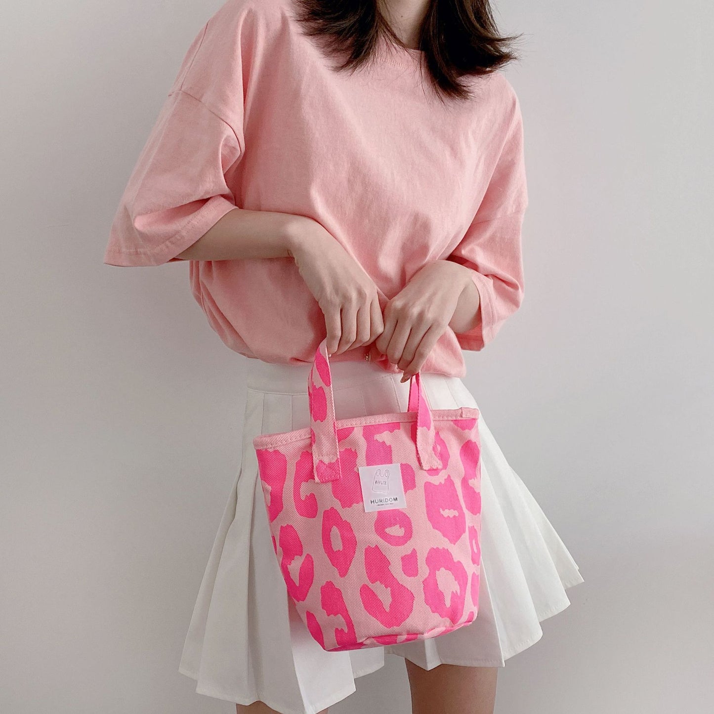 KACY | Canvas Leopard Shopper – Matchende Tas voor Moeder & Dochter