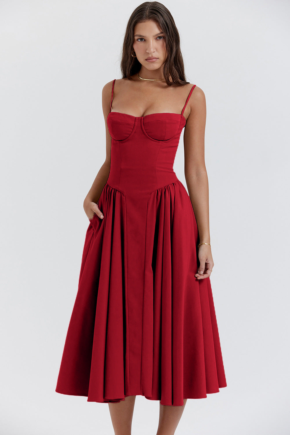 COLETTE | Zomerjurk Dames – Corset Midi Jurk