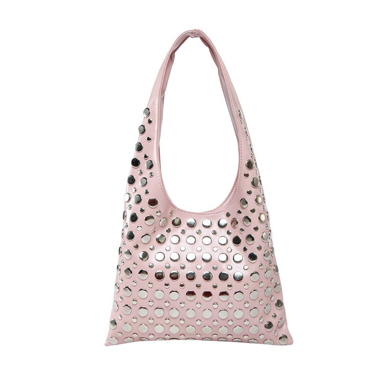 BIRGIT | Schoudertas met Studs – Stoere Leren Look Tas voor Dames