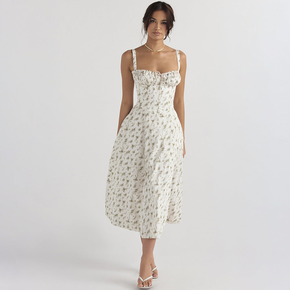 SOPHIE | Elegante Zomerjurk voor Dames met Gestruinde Top en Vloeiende Pasvorm