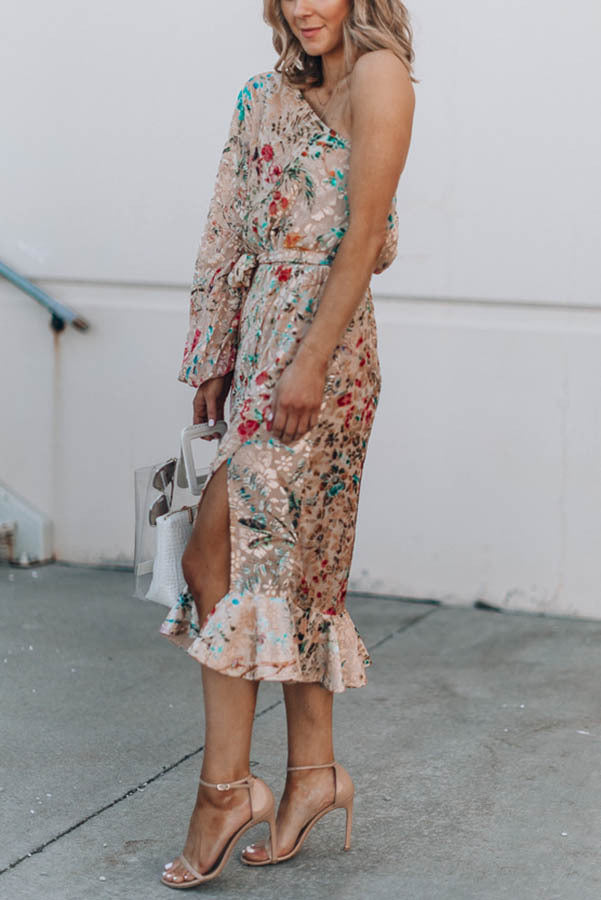 DYLANA | One Shoulder Bloemenjurk – Asymmetrische Glamour met Bloemenprint