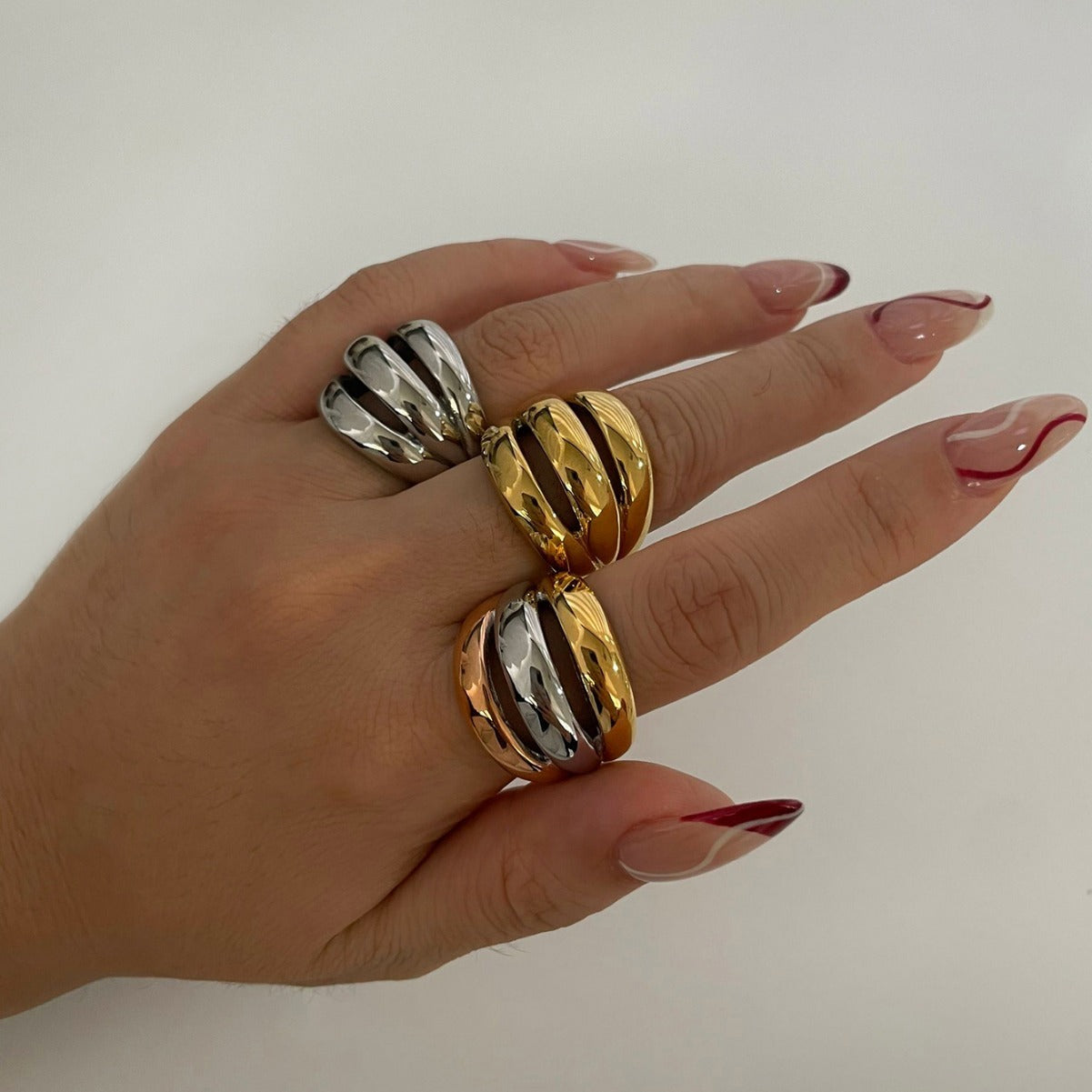 LINA | Statement Ring – Chunky Fashion Ring met Geslepen Design