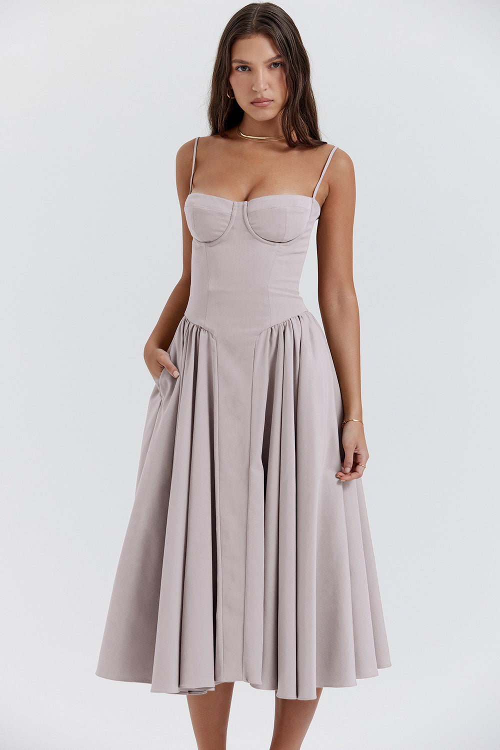COLETTE | Zomerjurk Dames – Corset Midi Jurk