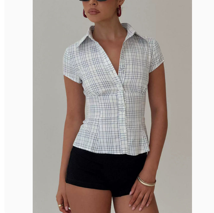 ELIZA | Vintage Geruite Blouse voor Dames – De Trendy Must-Have voor Jouw Wardrobe