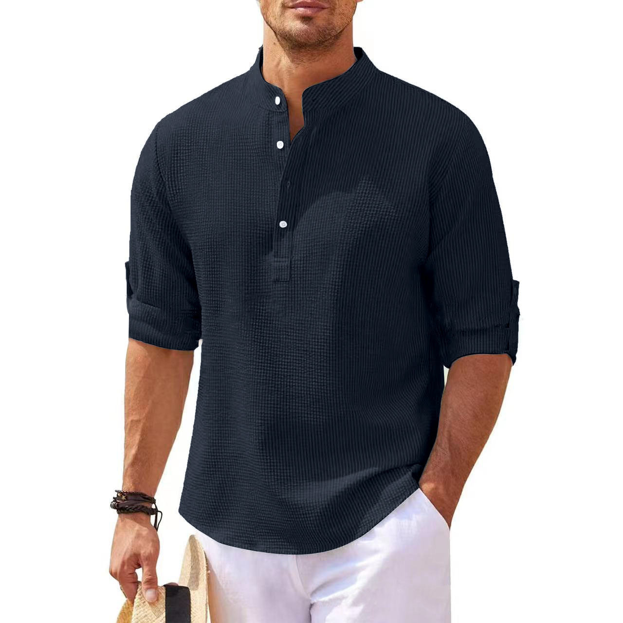 MAX | Casual Henley Shirt voor Mannen β Comfort en Stijl Gecombineerd!