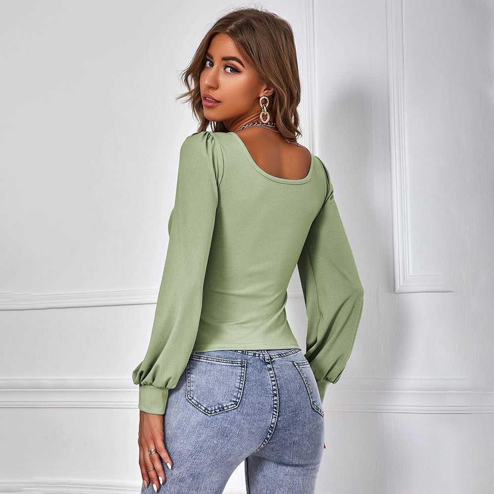 NIKE | Prachtige Groene Puff Sleeve Top – Elegantie in de Kleinste Details