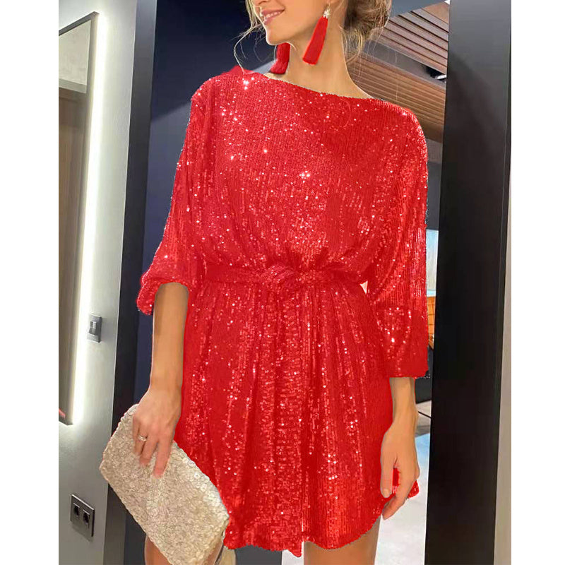 CARICE | Paillettenjurk Dames – Feestelijke Glitterjurk met Elegante Pasvorm in Diverse Kleuren