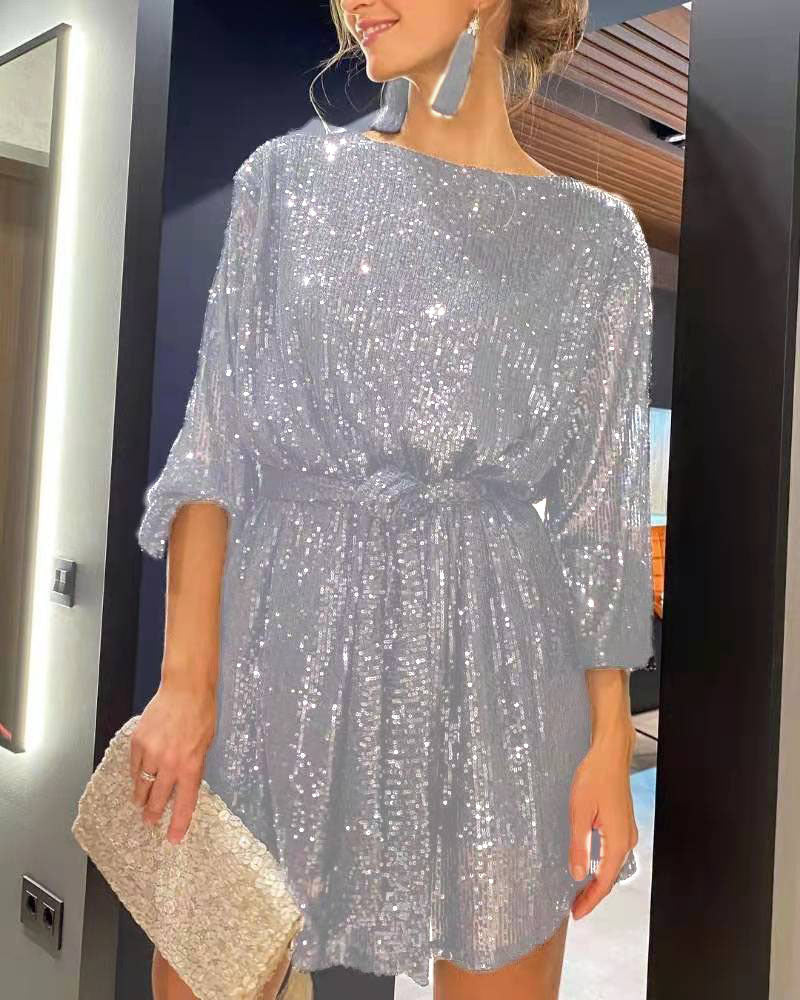CARICE | Paillettenjurk Dames – Feestelijke Glitterjurk met Elegante Pasvorm in Diverse Kleuren