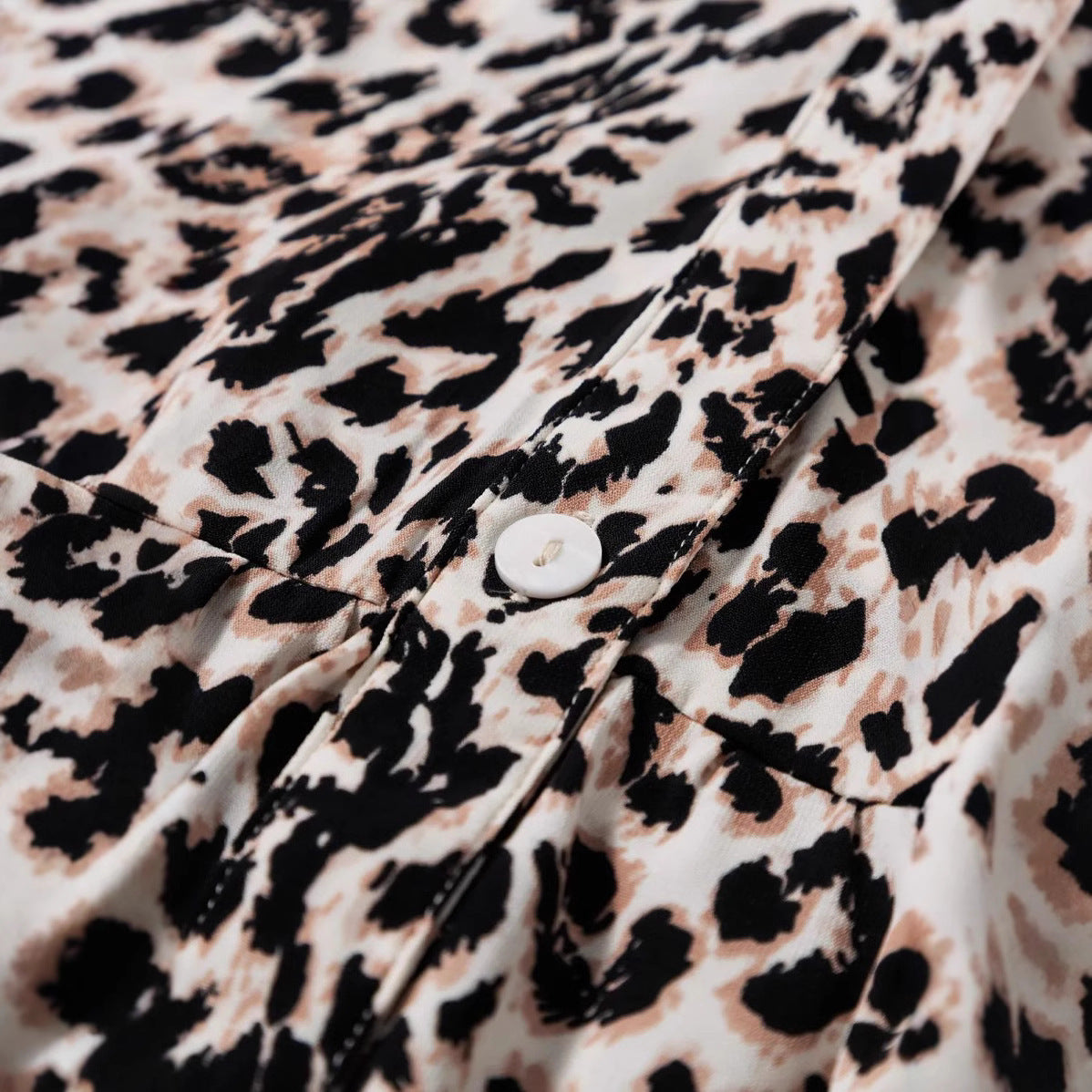 ROXY | Chique Leopard Print Jurk voor Dames met Wijd Uitlopende Mouwen