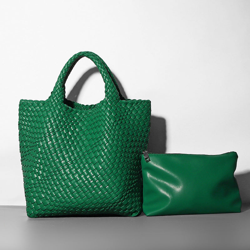 YENTE | Gevlochten Shopper – Zomerse Grote Tas met Binnenpouch