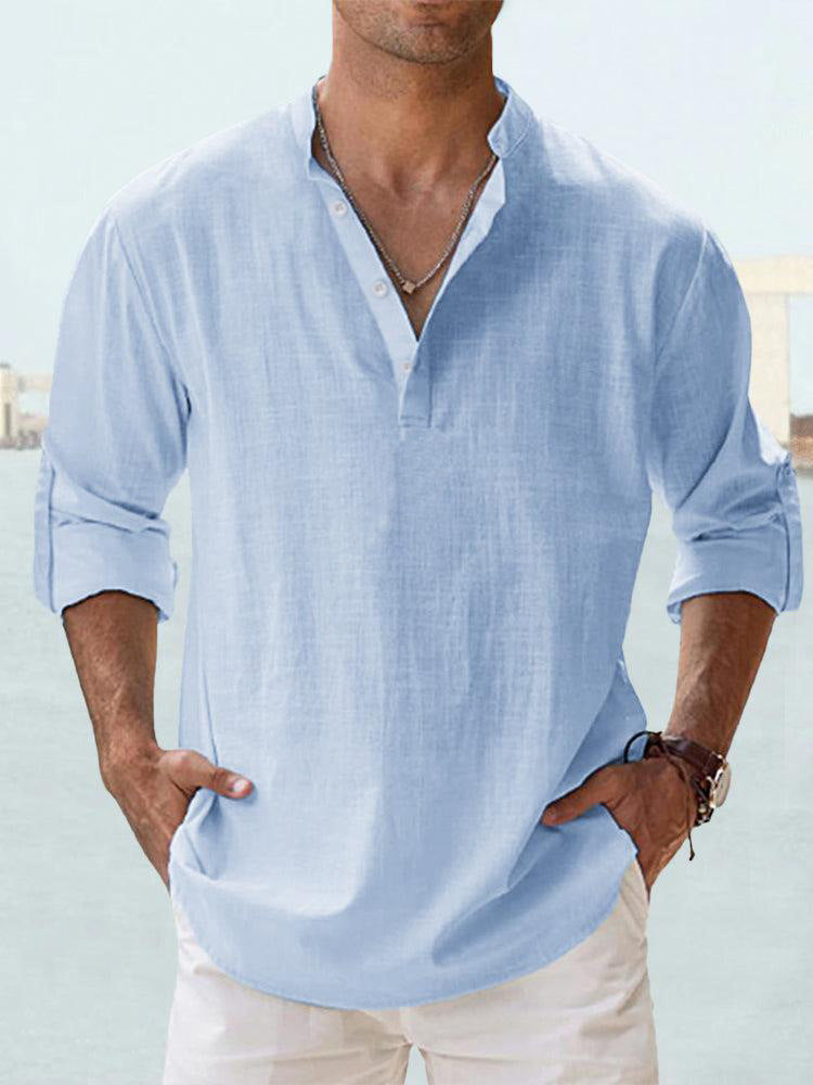 WILLIAM | Linnen Look Heren Shirt – Lichtgewicht Casual Overhemd Voor Zomer