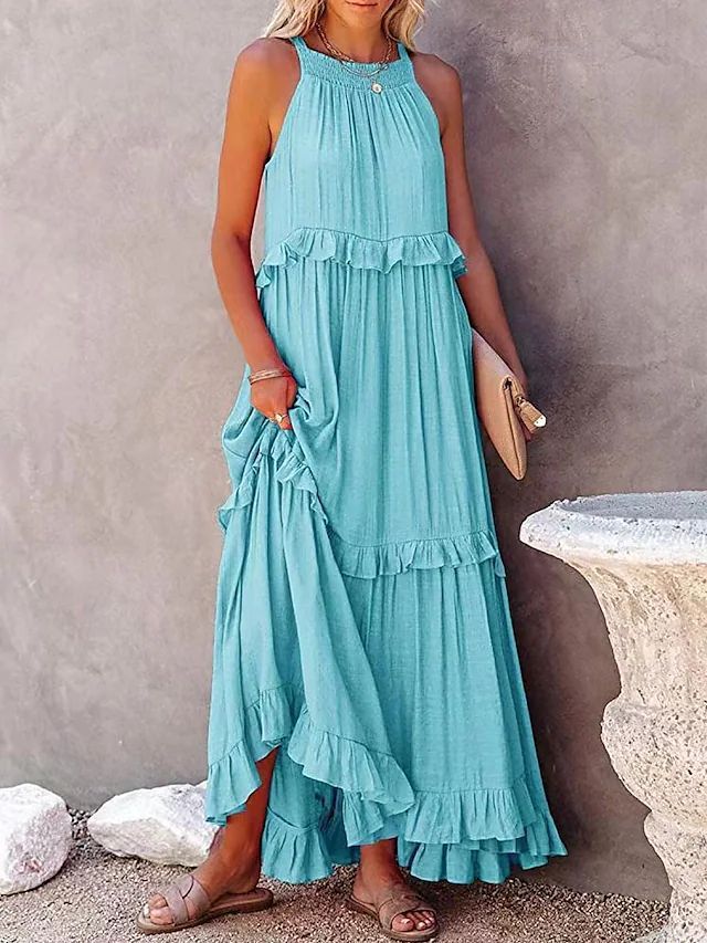MARCELINE | Ruffle Maxi Jurk – Luchtige Zomerjurk met Volants