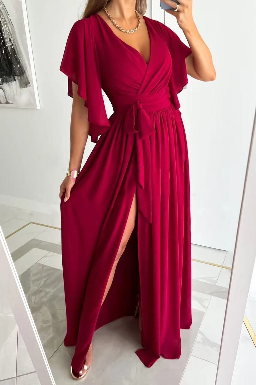 AMELI | Wrap Maxi Jurk – Elegantie & Comfort met Flatterende Pasvorm