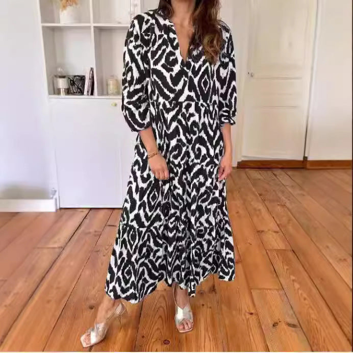 KRISTINE | Boho Maxi Jurk met Etno Print – Comfort & Stijl in Één