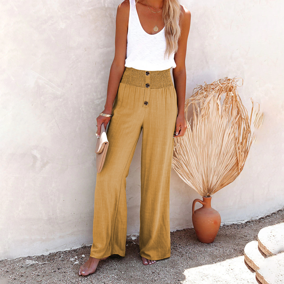 FLORENCE | Luchtige Knoopdetail Broek – Comfort & Stijl in Één