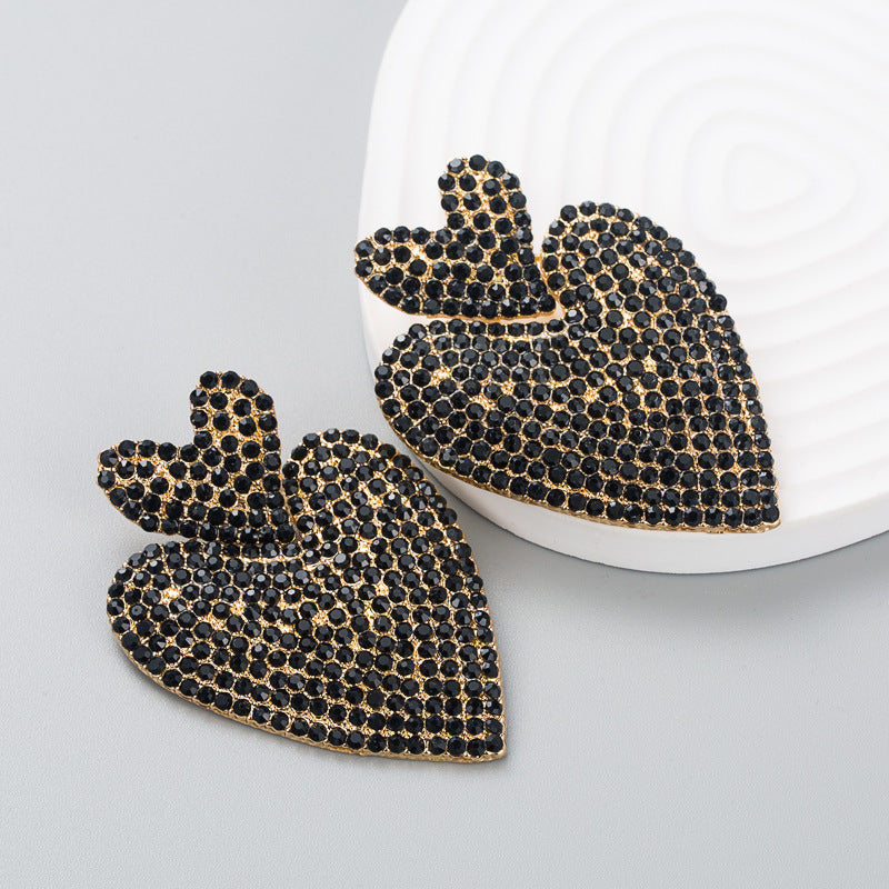 SERINE | Statement Strass Oorbellen in Hartvorm – Kleurrijk, Glamorous & Feestelijk