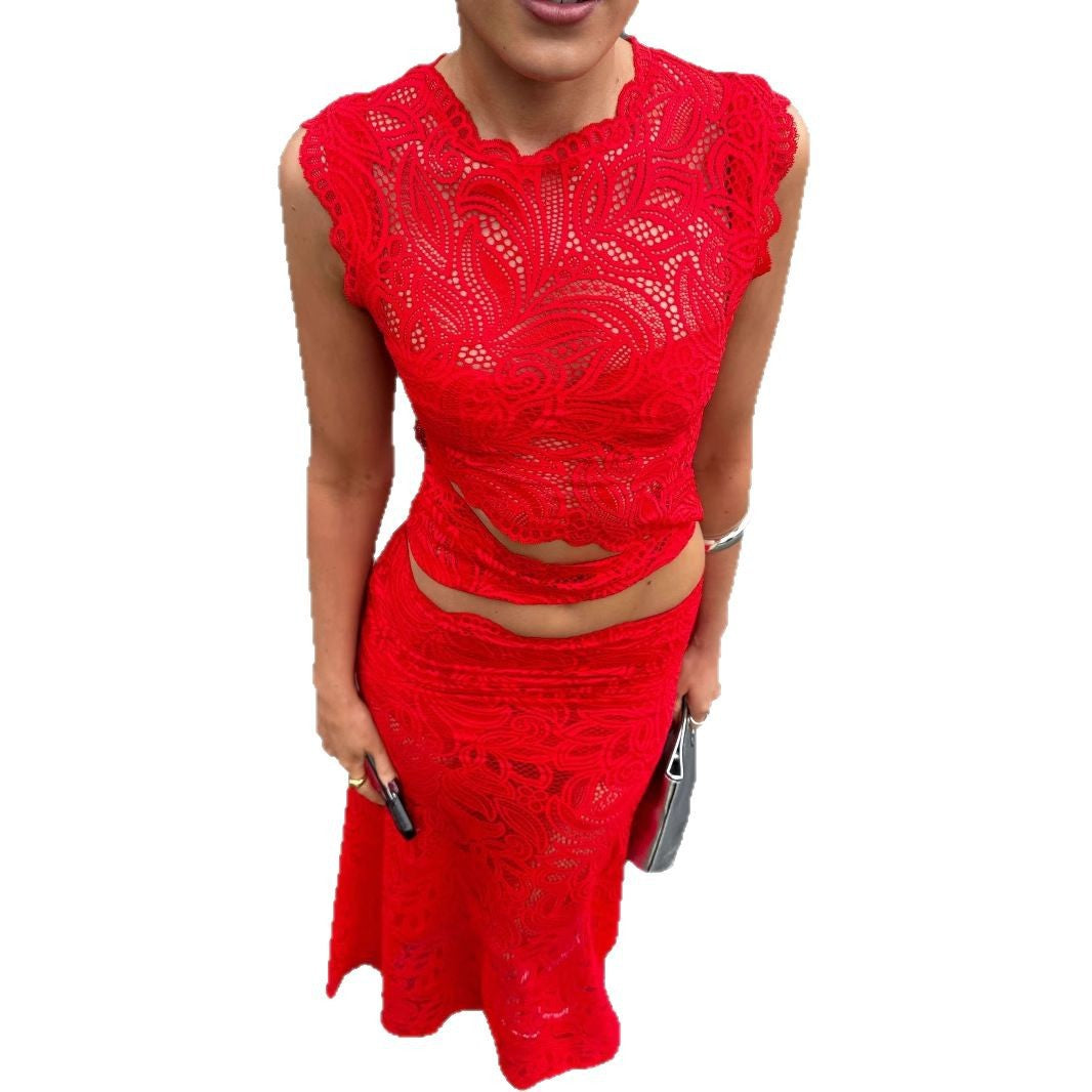 ROSIE | Red Lace Twee - Delige Set – Verleidelijk, Chic & Vol Power