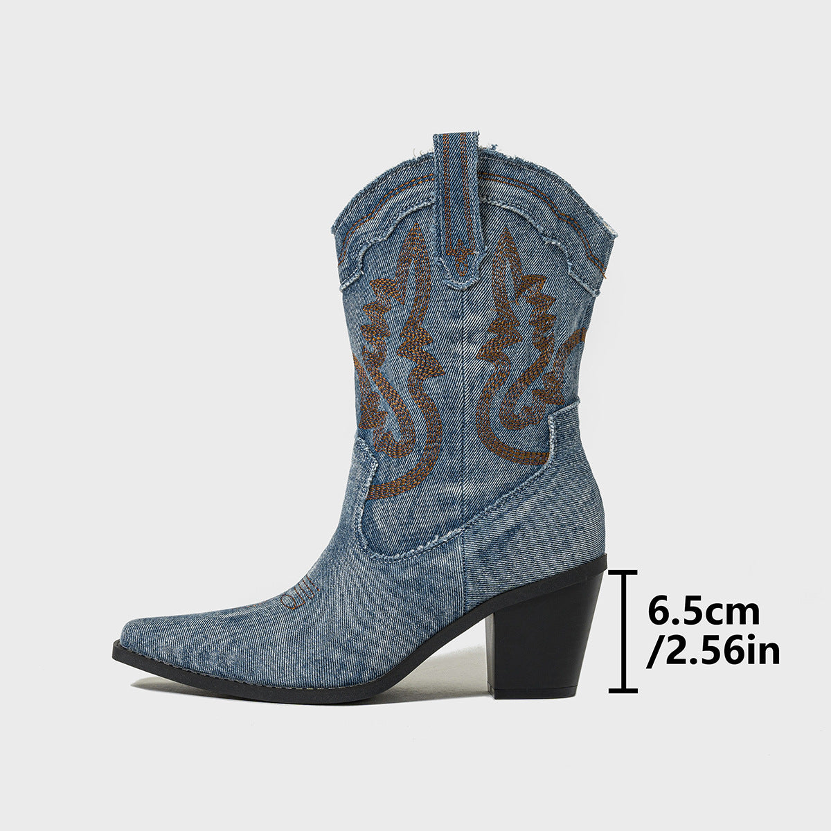 ALISA | Denim Western Boots – Dé Eyecatcher voor Elke Fashionista!