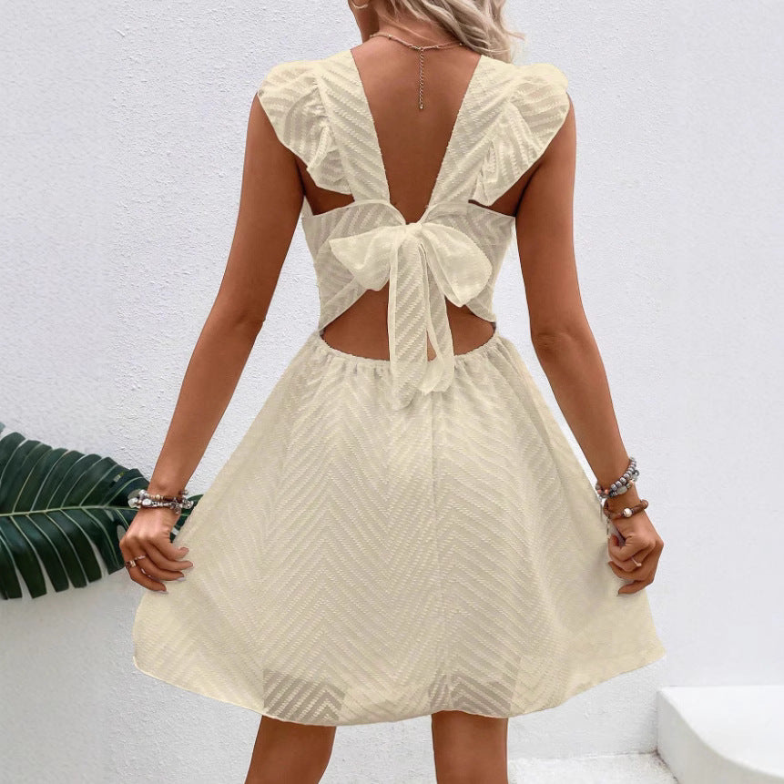 LYNA | Open Rug Zomerjurk met Strik – Speels & Elegant