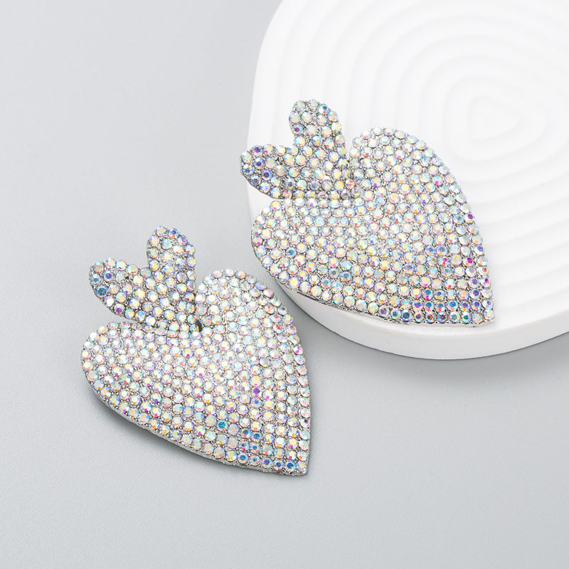 SERINE | Statement Strass Oorbellen in Hartvorm – Kleurrijk, Glamorous & Feestelijk