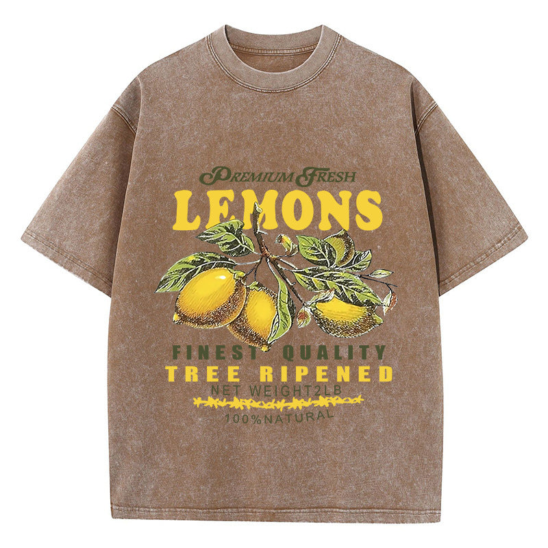 MYRA | T-shirt met Citroenprint – Premium Fresh Lemons