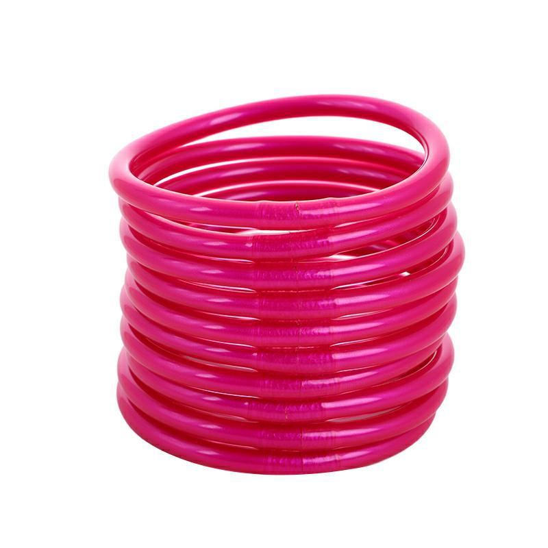 LIZZ | Gouden Bangle Armbanden Set – Siliconen Glamour