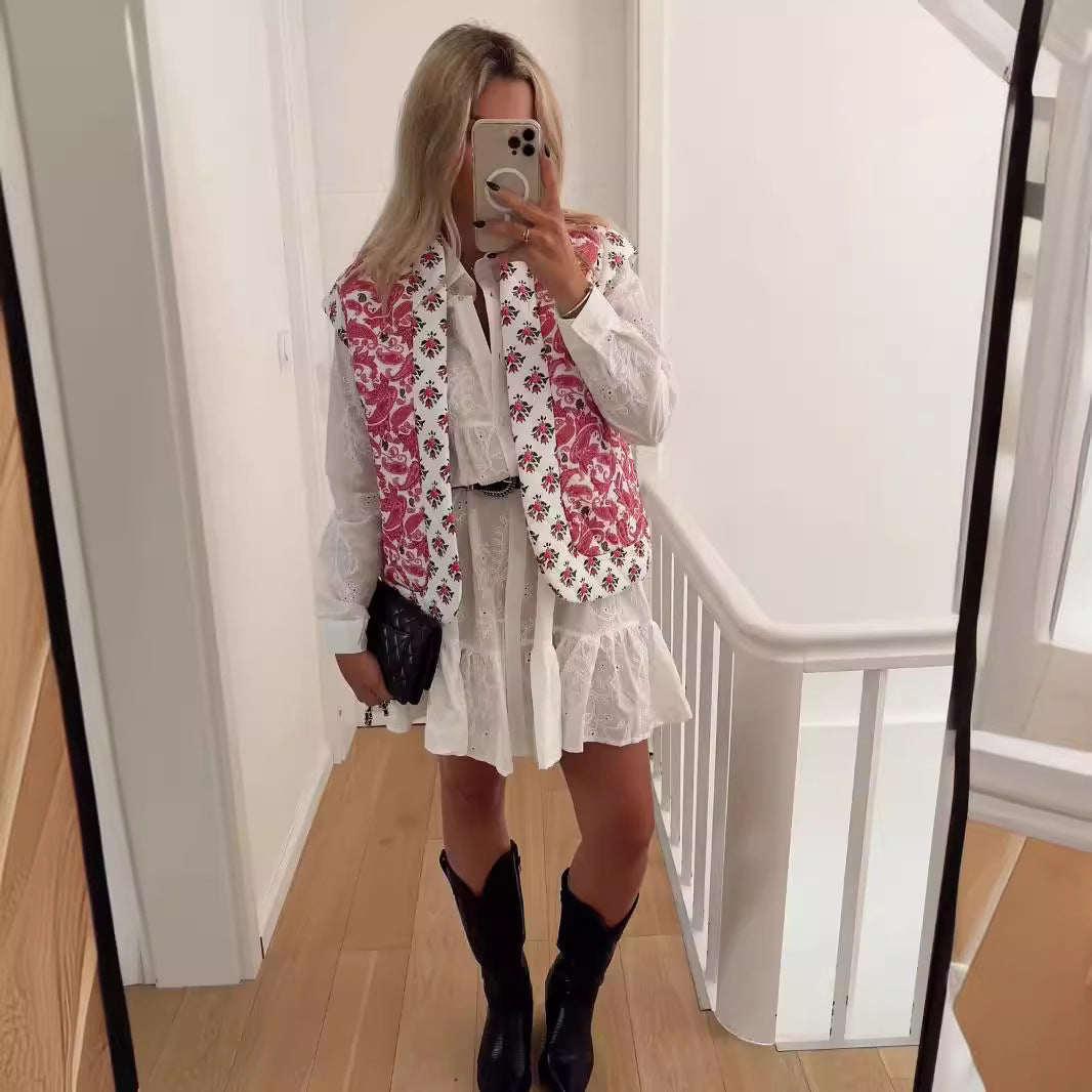 SUDE Boho | Chic Gilet – Geborduurd Bloemenvest