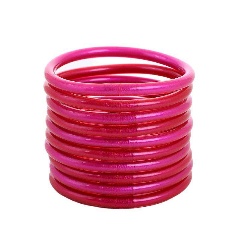 LIZZ | Gouden Bangle Armbanden Set – Siliconen Glamour
