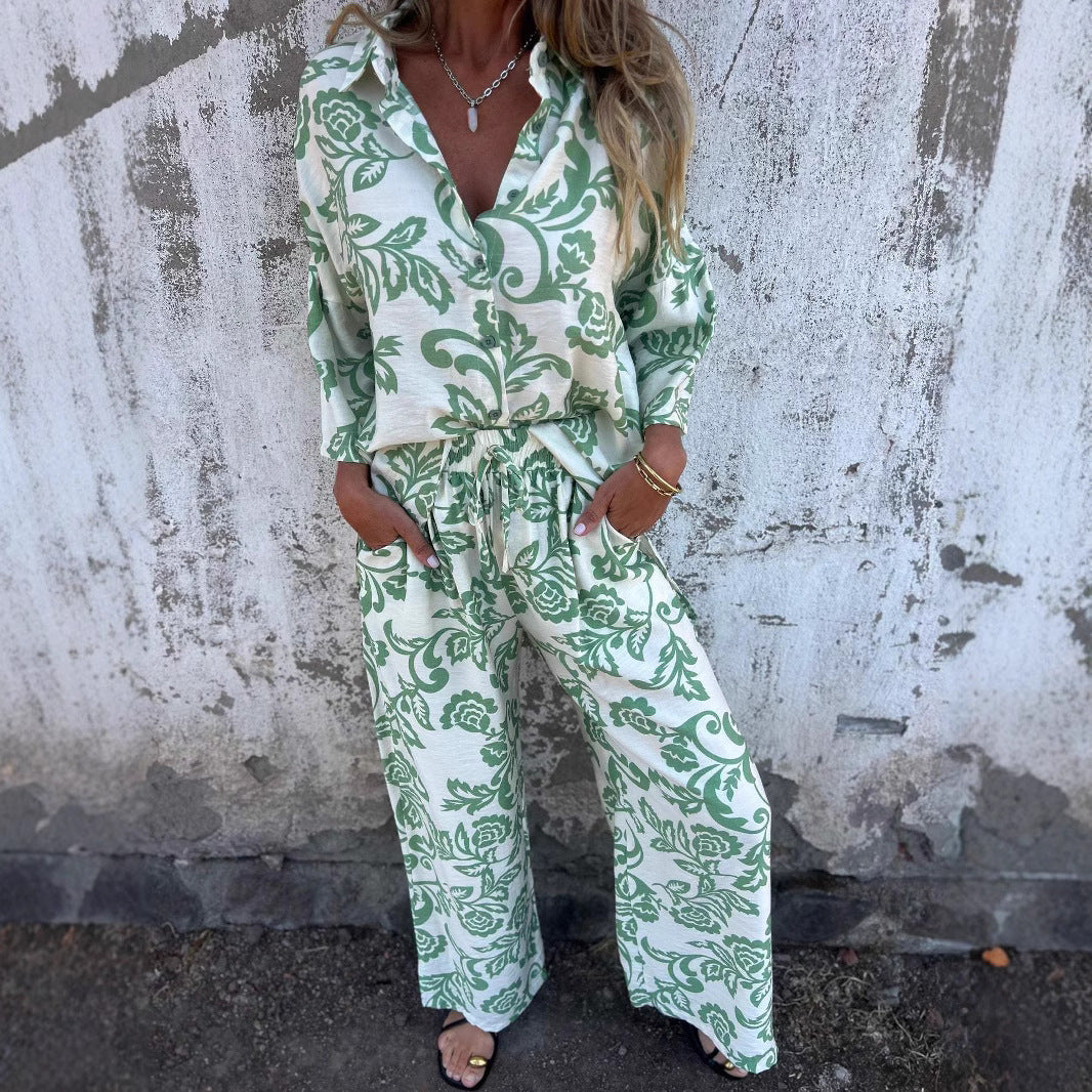 LIENE | Groene en Zwarte Boho Chique Set – Comfortabele Bohemian Outfit