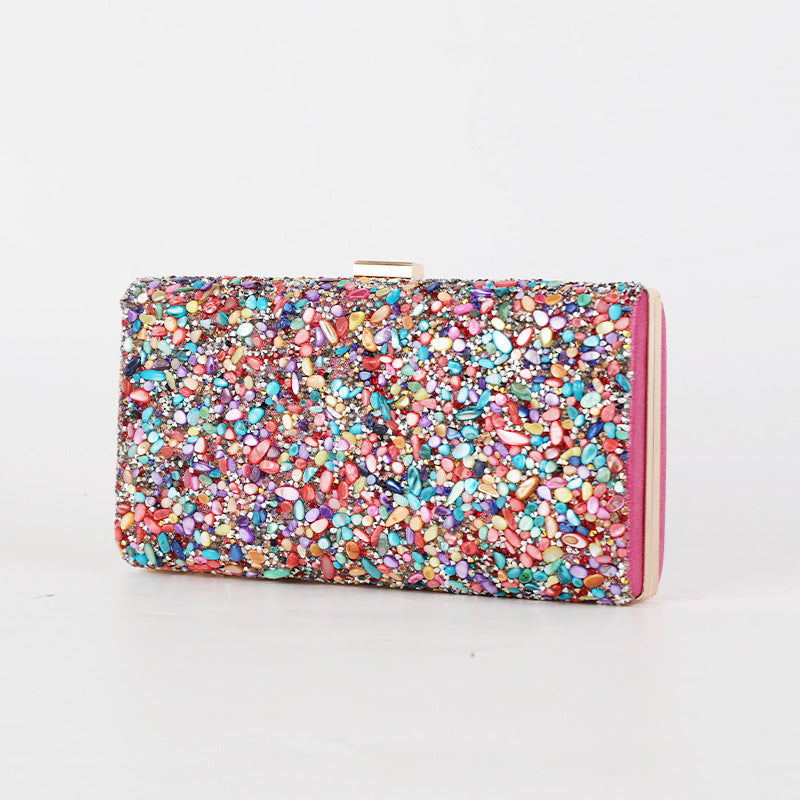 CASSY | Glinsterende Party Clutch – Luxe Handtas met Edelsteenlook